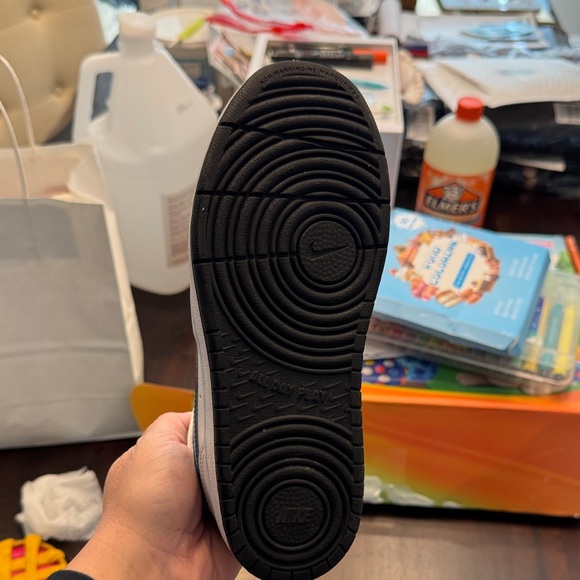 Nike Kids White and Teal High-Top Sneakers - Picture 4 of 8